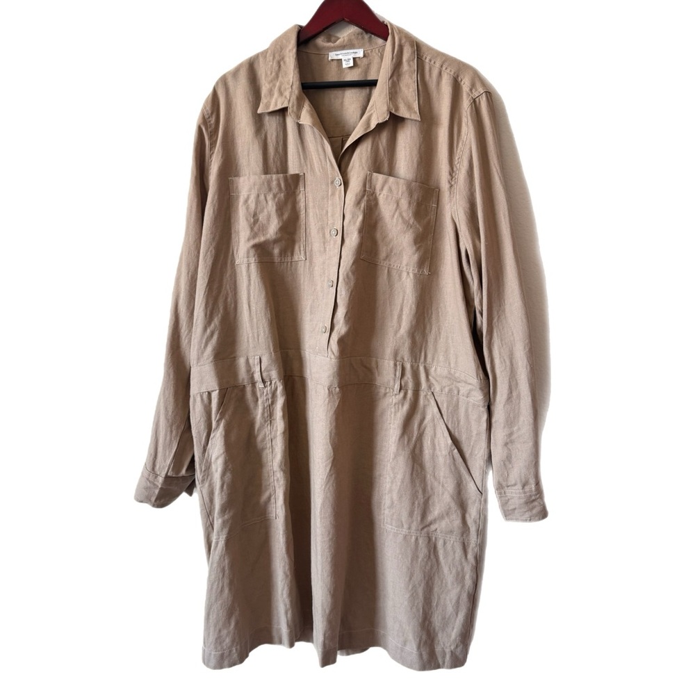 BEACH LUNCH LOUNGE Dress Shirtdress Linen Blend Sz XXL
